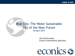 Blue City: The Water Sustainable City of the Near Future