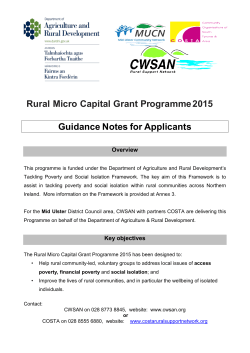 Rural Micro Capital Grant Programme 2015 Guidance