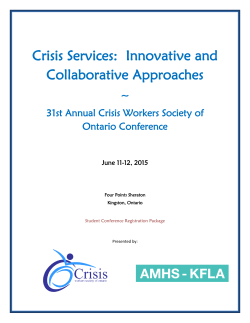 Crisis Services: Innovative and Collaborative Approaches