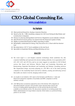 CXO Global Consulting Est.