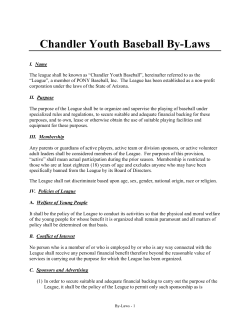 Chandler Youth Baseball By-Laws