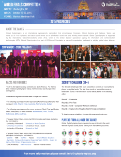 2015 PROSPECTUS - Global CyberLympics