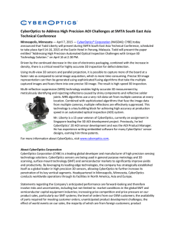 CyberOptics to Address High Precision AOI Challenges at SMTA