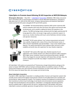CyberOptics to Promote Award-Winning 3D AOI Inspection at