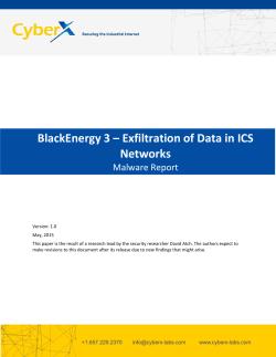 BlackEnergy 3 â Exfiltration of Data in ICS Networks