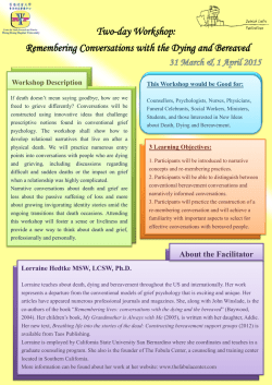 Remembering Conversations with the Dying and Bereaved