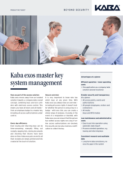 Kaba exos master key system management