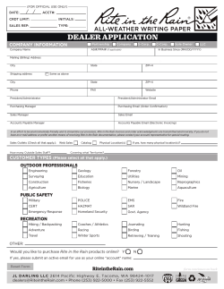 2012 Dealer Application