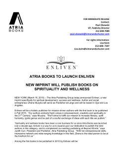 atria books to launch enliven new imprint will publish books on