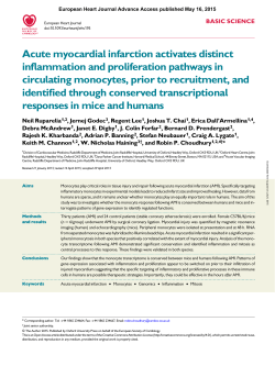 Acute myocardial infarction activates distinct inflammation and