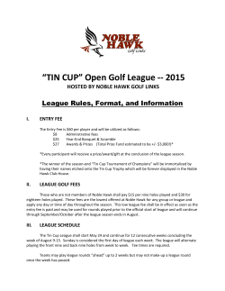 Tin Cup League Rules Format