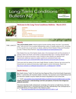 Welcome to the Long-Term Conditions Bulletin â March 2015