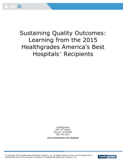 Learning from the 2015 Healthgrades America`s Best Hospitals