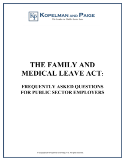 the family and medical leave act: frequently asked questions for