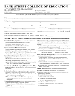 Application for Readmission