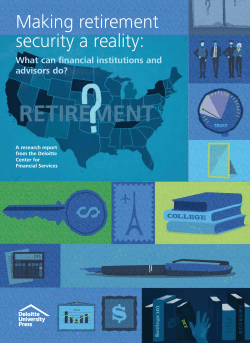 Making retirement security a reality: