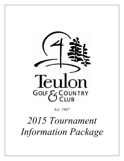 2015 Tournament Information Package