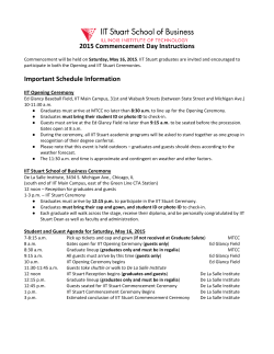 2015 Commencement Day Instructions Important Schedule