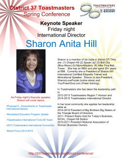 Sharon Anita Hill - District 37 Toastmasters