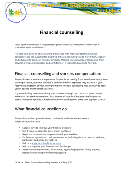 IWSN Fact Sheet Financial Counselling 2015