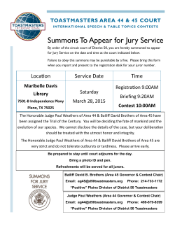 Summons To Appear for Jury Service