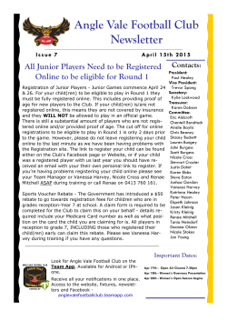 AVFC Newsletter 15.04.15
