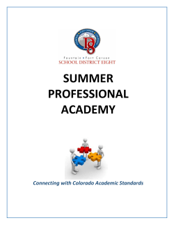 Summer Professional Academy Course Description