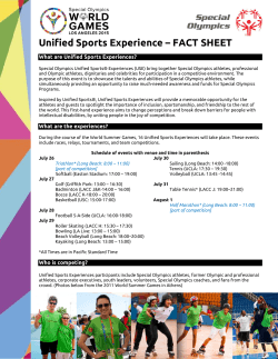 the Unified Sports Experience One Sheet