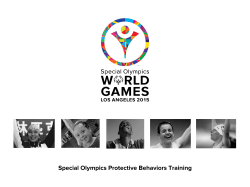 Special Olympics Protective Behaviors Training