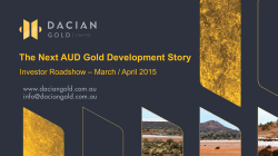 The Next AUD Gold Development Story