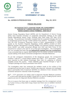 AERB Press Release - Department of Atomic Energy