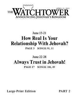 How Real Is Your Relationship With Jehovah? Always Trust in