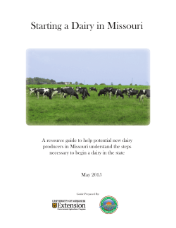 Starting a Dairy in Missouri - Missouri Dairy Resource Guide