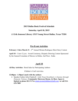 DBF Schedule - Dallas Book Festival