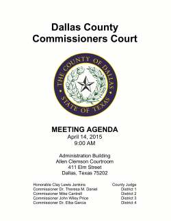 Dallas County Commissioners Court MEETING AGENDA