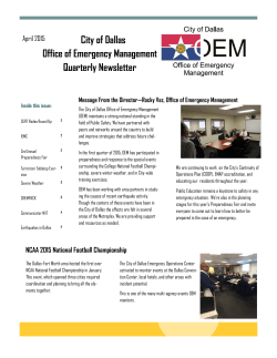 OEM Spring Newsletter is out! - City of Dallas â Office of Emergency