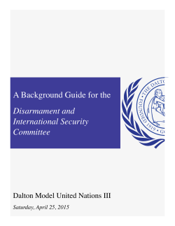 Disarmament and International Security Committee
