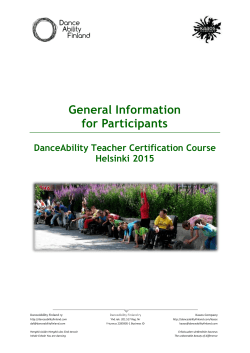 General Information For DATC Helsinki 2015 Participants