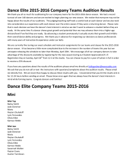 Dance Elite Company Teams 2015-2016