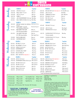 2015-16 Class Schedule