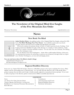 The Newsletter of the Original Mind Zen Sangha