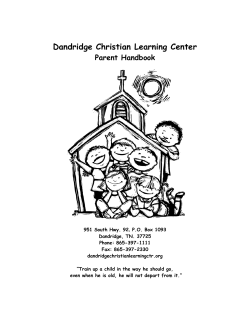Dandridge Christian Learning Center Parent Handbook