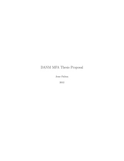 DANM MFA Thesis Proposal - Digital Arts and New Media