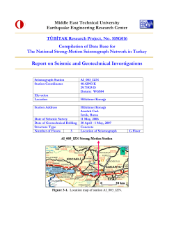 Report on Seismic and Geotechnical Investigations