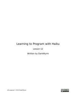 Learning to Program With Haiku Lesson 12