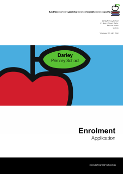 Student Enrolment Form - Darley Primary School
