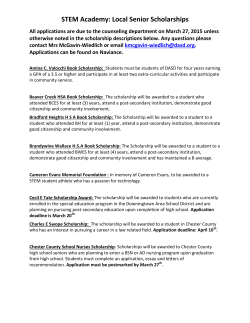 STEM Academy: Local Senior Scholarships