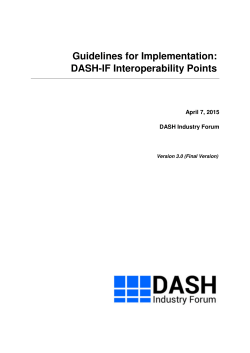 Guidelines for Implementation: DASH