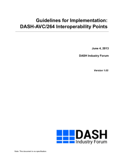 Guidelines for Implementation: DASH