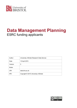 Data Management Planning guide for ESRC applicants